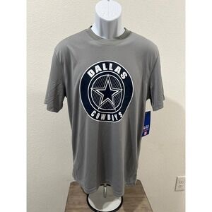 NFL Ultra Game Dallas Cowboys Mens Gray Performance T-Shirt Graphic Tee Med NWT